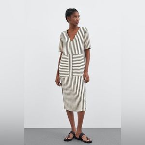 Zara Striped Dress with Pockets, S